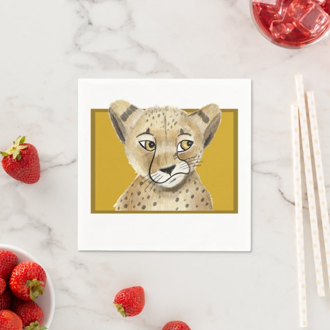 Guardanapo De Papel Cute Cheetah Napkins - Safari Animal Party (Insitu)