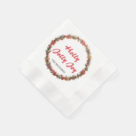 Guardanapo De Papel Cute Christmas Floral Wreath Holiday Napkins
