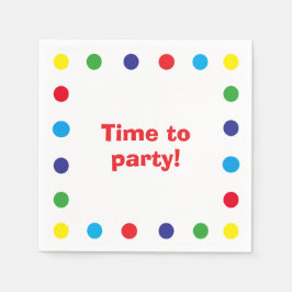 Guardanapo De Papel Cute & Colorful Dots Kids Birthday Party