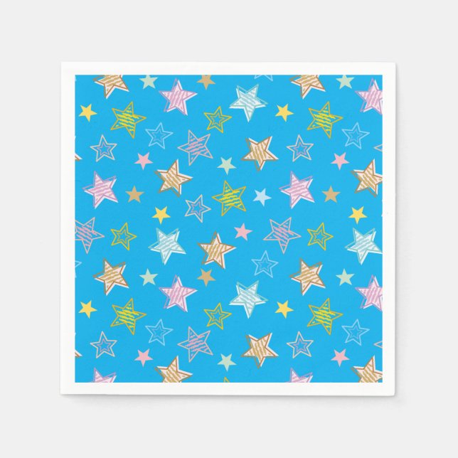 Guardanapo De Papel Cute Colorful Pastel Stars Pattern (Frente)