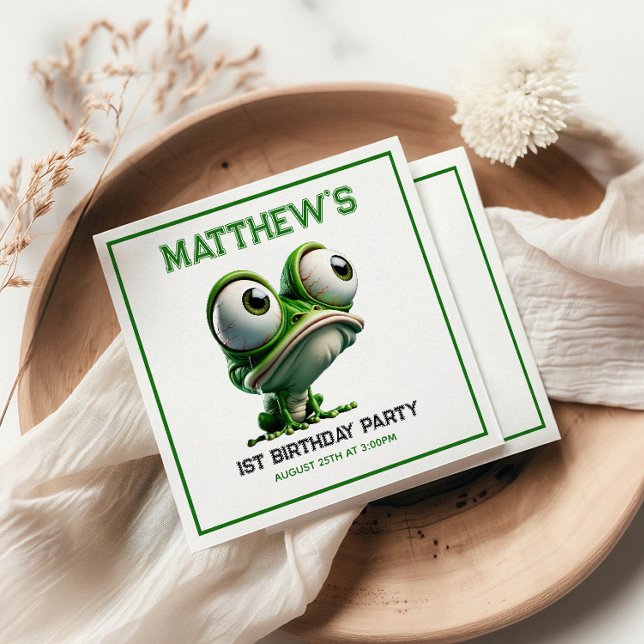 Guardanapo De Papel Cute Crazy Frog Farm Theme 1st Birthday Party (Cute Crazy Frog Farm Theme 1st Birthday Party Napkins
)