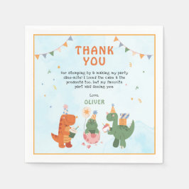 Guardanapo De Papel cute dinosaur t-rex 4th Birthday Party Napkins