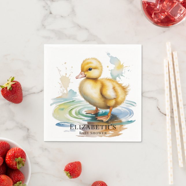 Guardanapo De Papel Cute Duckling Gender Neutral Baby Shower (Insitu)