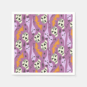 Guardanapo De Papel Cute Fantasma de Halloween Morcego Crânio Doodle P