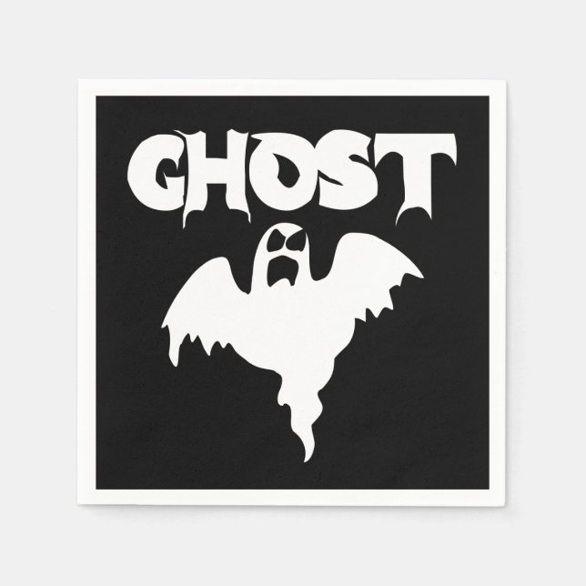 Guardanapo De Papel Cute Fantasma Preto Halloween (Frente)