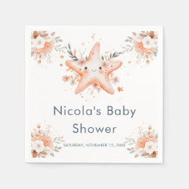 Guardanapo De Papel Cute Floral Starfish Baby Shower