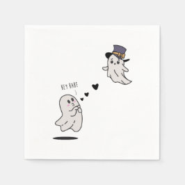 Guardanapo De Papel Cute ghosts couple talking