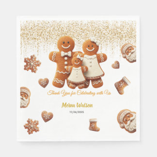 Guardanapo De Papel Cute Gingerbread boy Cookie Decorating Party