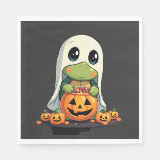 Guardanapo De Papel Cute Halloween Turtle Ghost with Candy (5)