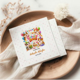 Guardanapo De Papel Cute Hamster Birthday Party | Kids Hamster