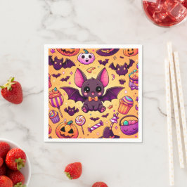 Guardanapo De Papel Cute kawaii bat candy halloween