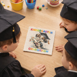 Guardanapo De Papel  Cute Kindergarten Graduation Puppy Illustration