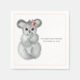 Guardanapo De Papel Cute Koala Bear Floral Modern Chá de fraldas
