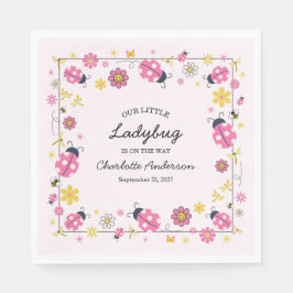 Guardanapo De Papel Cute Ladybug Pink Girl Baby Shower