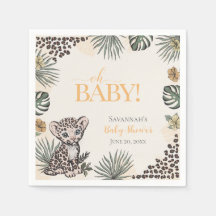Cute Leopard Cub Yellow Baby Shower
