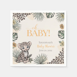 Guardanapo De Papel Cute Leopard Cub Yellow Baby Shower