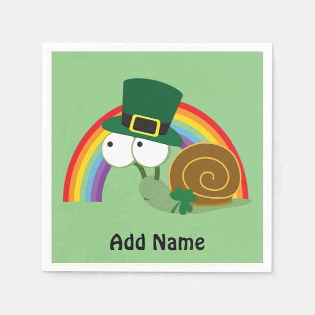 Guardanapo De Papel Cute Leprechaun Snail (Frente)