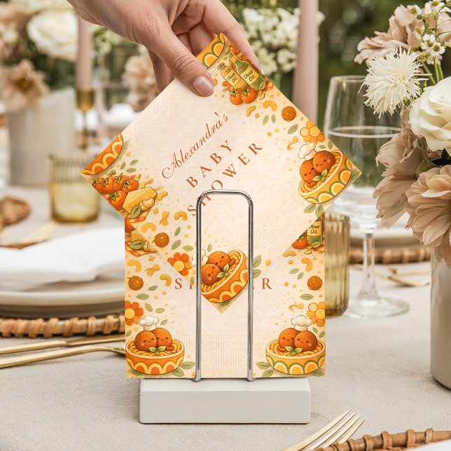 Guardanapo De Papel Cute Little Meatball Baby Shower (Criador carregado)