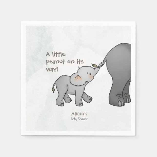 Guardanapo De Papel Cute Little Peanut On its Way Baby Shower (Frente)