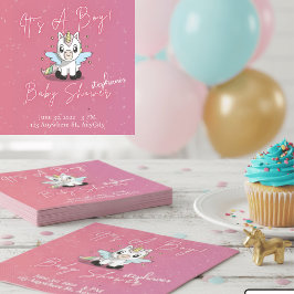Guardanapo De Papel Cute Magical Unicorn Boy Baby Shower Napkins | Pin