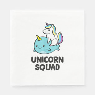 Guardanapo De Papel Cute Narwhal Unicorn Esquadrão Funny Unicorn E Nar