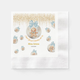 Guardanapo De Papel Cute Pink Gingerbread boy in Christmas Bauble