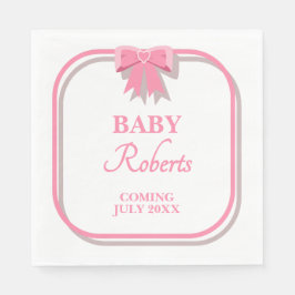 Guardanapo De Papel Cute Pink Heart Girl Baby Shower