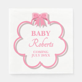 Guardanapo De Papel Cute Pink Heart Girl Baby Shower