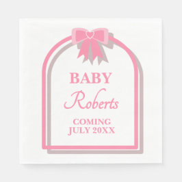Guardanapo De Papel Cute Pink Heart Girl Baby Shower