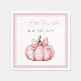 Guardanapo De Papel Cute Pink Pumpkin Girl Baby Shower