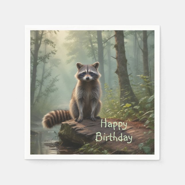 Guardanapo De Papel Cute Raccoon (Frente)