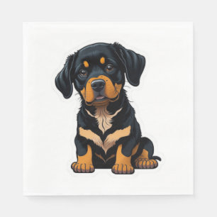 Guardanapo De Papel Cute Rottweiler - Presentes para Proprietários de