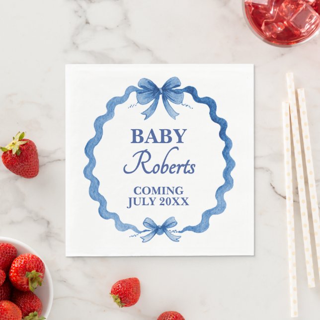 Guardanapo De Papel Cute Royal Blue Boy Baby Shower (Insitu)