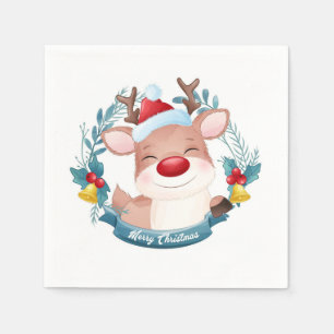 Guardanapo De Papel Cute Rudolph