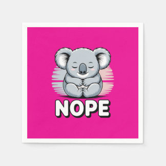 Guardanapo De Papel Cute Sleeping Koala “Nope” Funny Cartoon