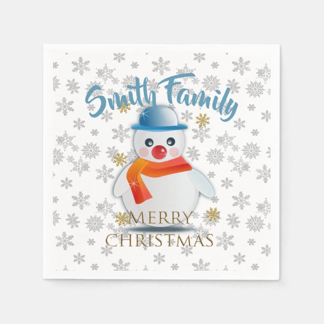 Guardanapo De Papel Cute Snowman (Frente)