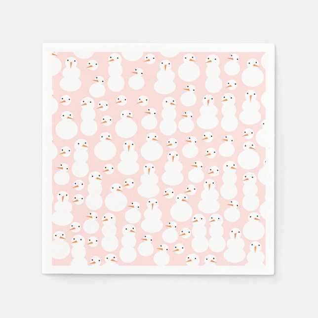Guardanapo De Papel Cute Snowmen Paper Napkins (Frente)