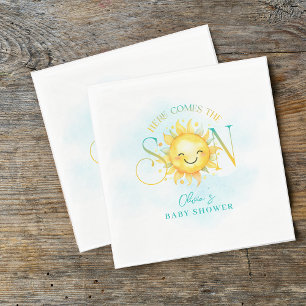 Guardanapo De Papel Cute Sunshine Aqui Vem o Filho Churrasco de Bebê