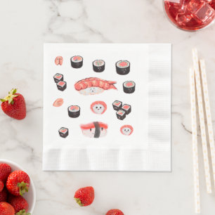 Guardanapo De Papel Cute Sushi Party