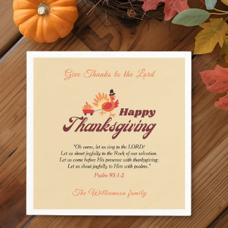 Guardanapo De Papel Cute Turkey Thanksgiving | Give Thanks to the Lord