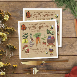 Guardanapo De Papel Cute Veg Locally Grown Little Sprout Baby Shower