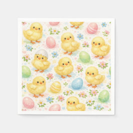 Guardanapo De Papel Cute Watercolor Chick Easter Brunch Paper Napkins