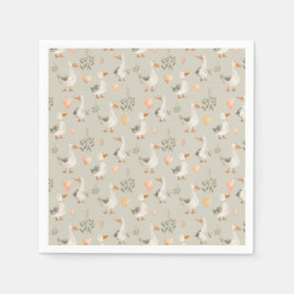 Guardanapo De Papel Cute Watercolor Geese Paper Napkins