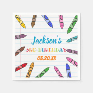 Guardanapo De Papel Cuties Crayon Art Paper Colorir Party Aniversário