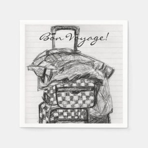 Guardanapo de papel da bagagem do bon voyage