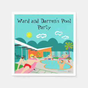 Guardanapo de papel da festa na piscina alegre