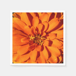 Guardanapo de papel da flor alaranjada do Zinnia