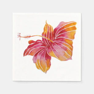 Guardanapo de papel da flor havaiana vermelha &