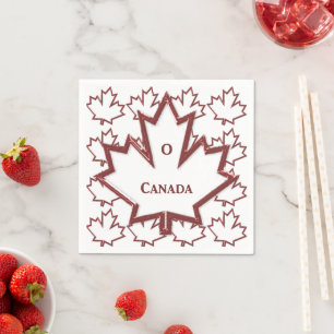 Guardanapo de papel da folha de bordo canadense