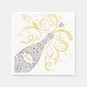 Guardanapo de papel da garrafa elegante de